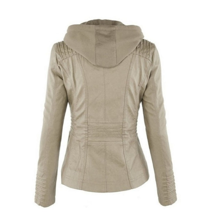 Veste en cuir avec capuche - Molinse