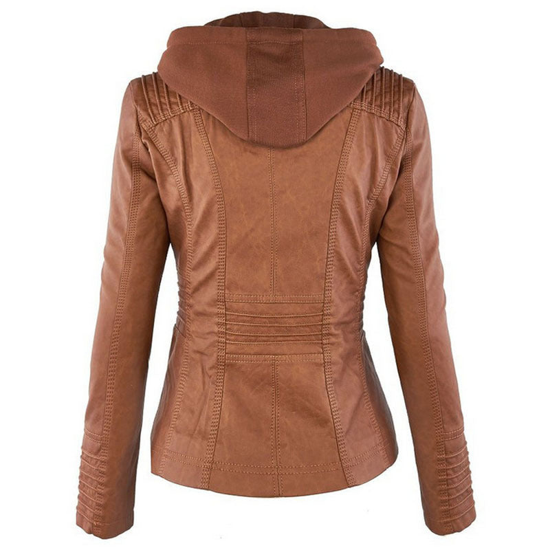 Veste en cuir avec capuche - Molinse