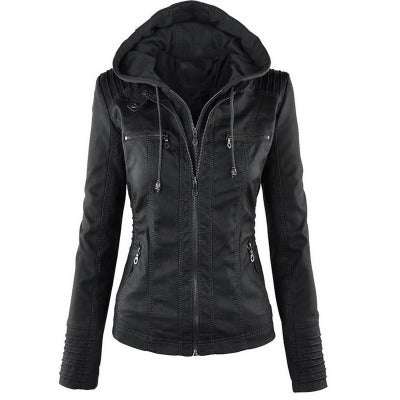 Veste en cuir avec capuche - Molinse