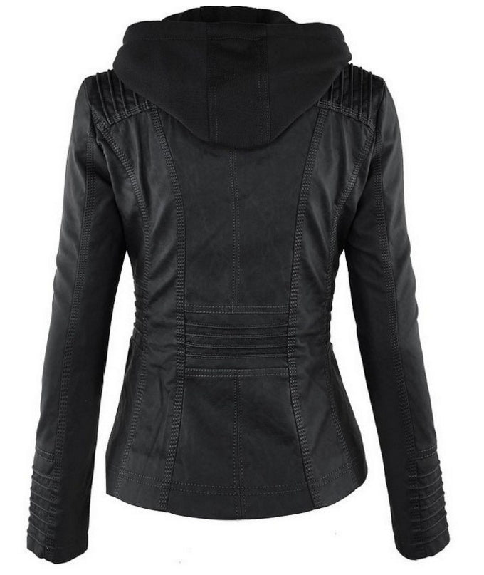 Veste en cuir avec capuche - Molinse