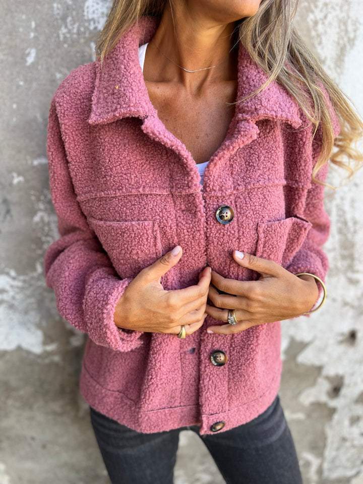 Veste en Tissu Sherpa avec Clo à Revers - Molinse