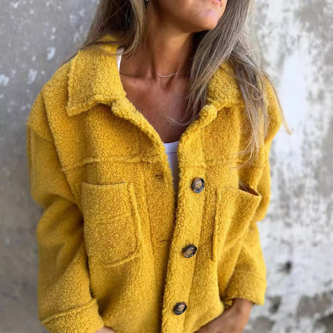 Veste en Tissu Sherpa avec Clo à Revers - Molinse